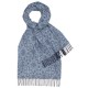 Blauwe gedessineerde sjaal in lamswol