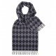 Sjaal met blauw/grijs harlekijnmotief
