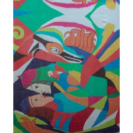 Mooie kleurrijke kasjmier-omslagdoek met print &ndash; afbeelding 2