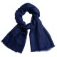 Gestreepte kasjmier-sjaal in indigo en marineblauw