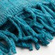 Turkooizen ribgebreide sjaal in merino en kasjmier – afbeelding 2
