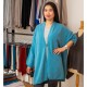 Turkooizen kimono in mooie merino/kasjmier-breigoed