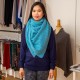 Sjaal met knopen in turkoois merino/kasjmier – afbeelding 2