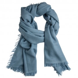 Duifblauwe omslagdoek in linnenbinding