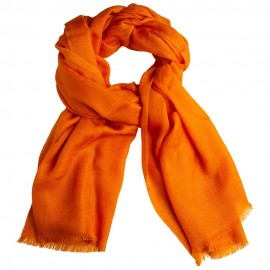 Oranje jacquard geweven kasjmier-omslagdoek – afbeelding 2