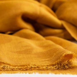 Mosterdgele jacquard geweven kasjmier-omslagdoek