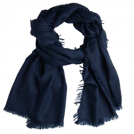 Marineblauwe omslagdoek in linnenbinding