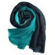 Dip-dye omslagdoek in marineblauw/turkoois