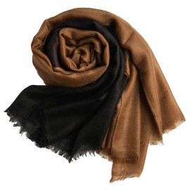 Dip-dye omslagdoek in zwart/bruin