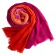Dip-dye omslagdoek in fuchsia/koraalrood