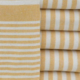 Gele gestreepte badhanddoek