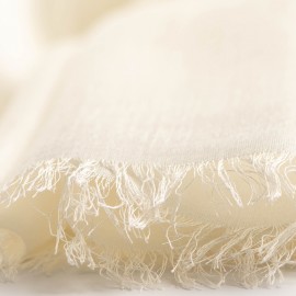 Witte pashmina-omslagdoek in kasjmier en zijde
