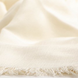 Witte pashmina-omslagdoek in kasjmier en zijde