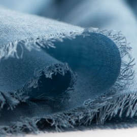 Duifblauwe pashmina-omslagdoek in kasjmier en zijde