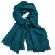 Petroleumgroene pashmina-omslagdoek in kasjmier/zijde
