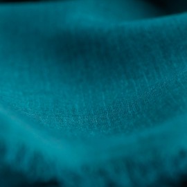Petroleumgroene pashmina-omslagdoek in kasjmier/zijde