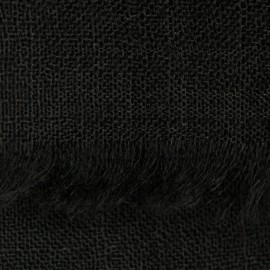 Zwarte pashmina-omslagdoek in dubbeldraads linnenbinding