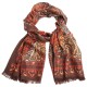Paisley-sjaal in oranje en rode tinten