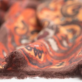 Paisley-sjaal in oranje en rode tinten &ndash; afbeelding 2
