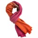 Jak-sjaal in naturel/fuchsia/oranje
