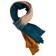 Jak-sjaal in naturel/marineblauw/goud