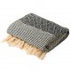 Zwart/beige badhanddoek