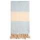 Lichtblauw/beige badhanddoek
