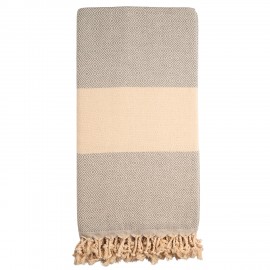 Grijs/beige badhanddoek