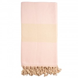 Lichtroze/beige badhanddoek