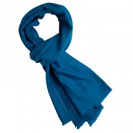 Staalblauwe keper geweven pashmina-sjaal
