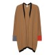 Camel kimono met details in zwart, grijs en oranje