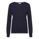 Marineblauwe blouse van zijde/kasjmier-mix