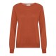 Oranje blouse in zijde/kasjmier ronde hals – afbeelding 2