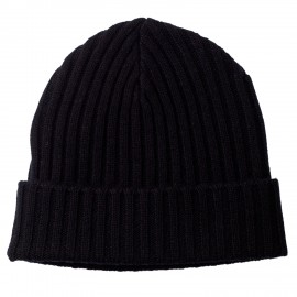 Zwarte kasjmier-beanie