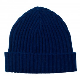 Donkerblauwe kasjmier-beanie