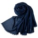 Extra grote kasjmier/zijde omslagdoek in marineblauw
