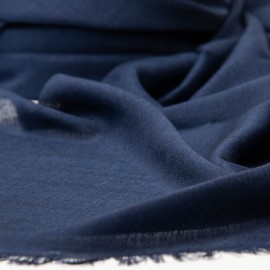 Extra grote kasjmier/zijde omslagdoek in marineblauw