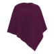 Pruimkleurige poncho in puur kasjmier