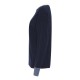 Marineblauwe trui met details in wit, blauw en camel – afbeelding 2