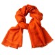 Oranje jacquard geweven omslagdoek in kasjmier/zijde