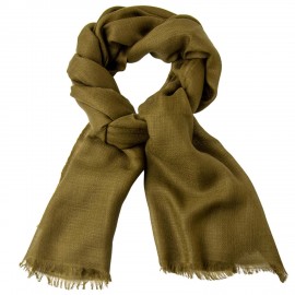 Diamant geweven pashmina-omslagdoek in donker olijf