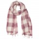 Geruite roze en witte sjaal in wol