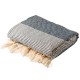 Marineblauwe hamamhanddoek in diamant en strepen
