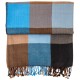 Handgeweven geruite plaid in kasjmier en wol