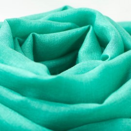 Zeegroene pashmina-omslagdoek in kasjmier en zijde