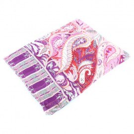 Modal/kasjmier-omslagdoek in roze en violet patroon