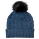 Indigoblauwe muts in merino/kasjmier