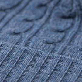 Indigoblauwe muts in merino/kasjmier