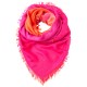 Vierkante sjaal in oranje/fuchsia dip-dye