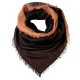 Vierkante sjaal in zwart/mokka dip-dye